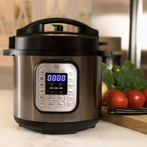  [아마존 핫딜] SilverOnyx 10-in-1 Programmable Pressure Cooker 6 Quarts with Stainless Steel Pot, Steamer & Warmer, Recipe Book Included. Instant Pressure Cook, Slow Cook, Saute, Rice Cooker, Yog