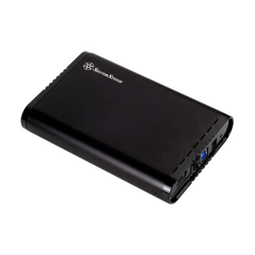  SilverStone Technology SilverStone Tool-less Design Aluminum 3.5-Inch Hard Drive Enclosure with 5 Gbits USB 3.0 Super Speed Transfer Rate, TS07B (Black)