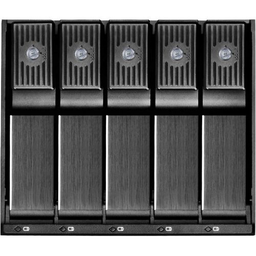  SilverStone Technology Hard Drive Enclosure Internal, 3 X 5.25 Inch to 5 X 3.5 Inch Hot-Swap SATA/SAS Hard Drive Cage, Up to 12Gbit/S Transfer Rate with All Aluminum Body (SST-FS30