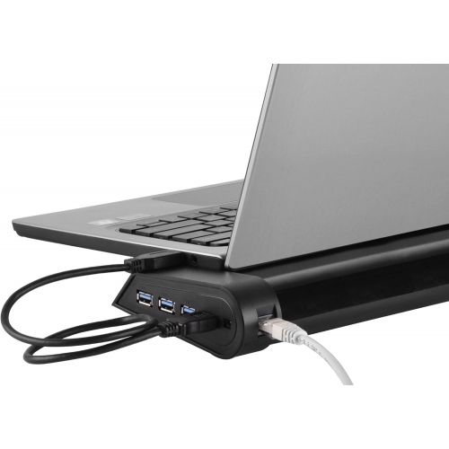  SilverStone Technology Silverstone Tek Multifunctional Laptop Cooler with Crossflow Fan, Networking Capabilities and 3x SuperSpeed USB 3.0 Ports (NB05B)