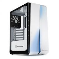 SilverStone Technology ATX Computer Case with Full Tempered-Glass Side Panel in White with Blue LEDs SST-RL07W-G