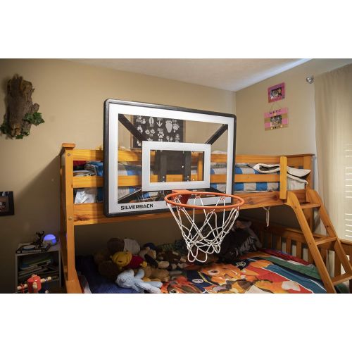  Silverback Junior Youth 33 Basketball Hoop with Lock ‘n Rock Mounting Technology Mounts to Round and Vertical Poles, Black (B8410W)