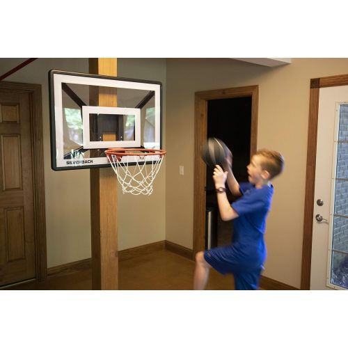  Silverback Junior Youth 33 Basketball Hoop with Lock ‘n Rock Mounting Technology Mounts to Round and Vertical Poles, Black (B8410W)