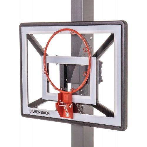  Silverback Junior Youth 33 Basketball Hoop with Lock ‘n Rock Mounting Technology Mounts to Round and Vertical Poles, Black (B8410W)