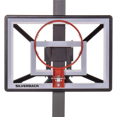  Silverback Junior Youth 33 Basketball Hoop with Lock ‘n Rock Mounting Technology Mounts to Round and Vertical Poles, Black (B8410W)