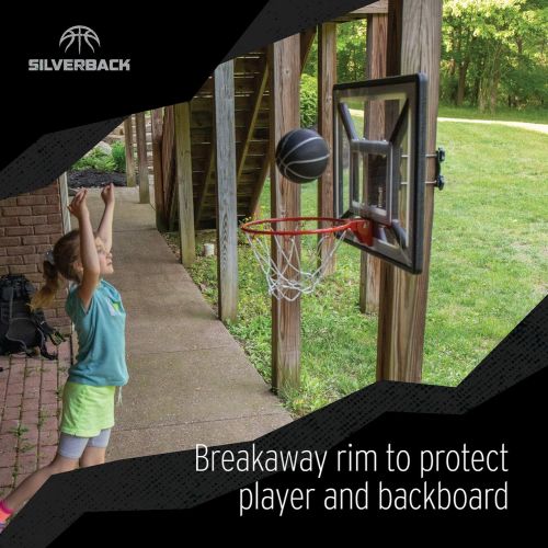  Silverback Junior Youth 33 Basketball Hoop with Lock ‘n Rock Mounting Technology Mounts to Round and Vertical Poles, Black (B8410W)