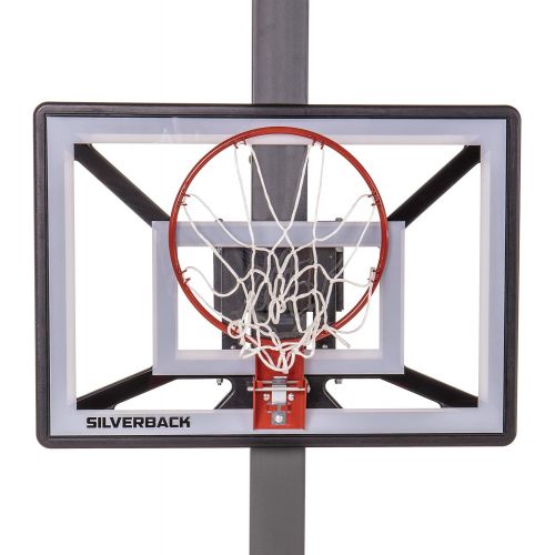  Silverback Junior Youth 33 Basketball Hoop with Lock ‘n Rock Mounting Technology Mounts to Round and Vertical Poles, Black (B8410W)