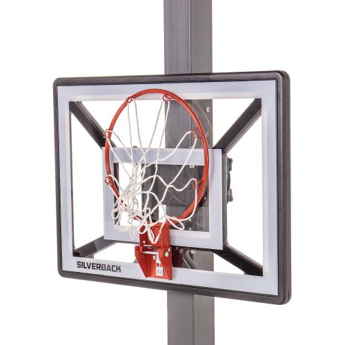  Silverback Junior Youth 33 Basketball Hoop with Lock ‘n Rock Mounting Technology Mounts to Round and Vertical Poles, Black (B8410W)