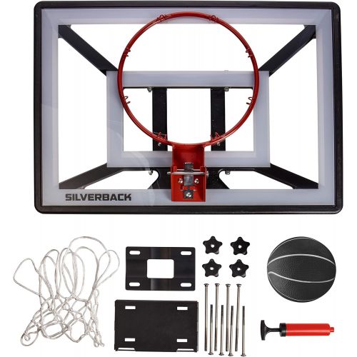  Silverback Junior Youth 33 Basketball Hoop with Lock ‘n Rock Mounting Technology Mounts to Round and Vertical Poles, Black (B8410W)