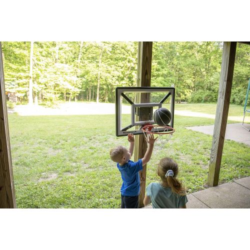  Silverback Junior Youth 33 Basketball Hoop with Lock ‘n Rock Mounting Technology Mounts to Round and Vertical Poles, Black (B8410W)