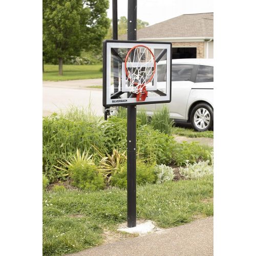  Silverback Junior Youth 33 Basketball Hoop with Lock ‘n Rock Mounting Technology Mounts to Round and Vertical Poles, Black (B8410W)