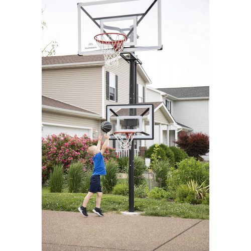  Silverback Junior Youth 33 Basketball Hoop with Lock ‘n Rock Mounting Technology Mounts to Round and Vertical Poles, Black (B8410W)