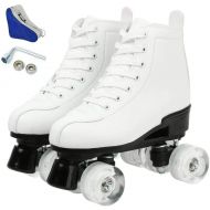 Silvertree Womens Roller Skates PU Leather High-top Roller Skates Four-Wheel Roller Skates Shiny Roller Skates for Girls