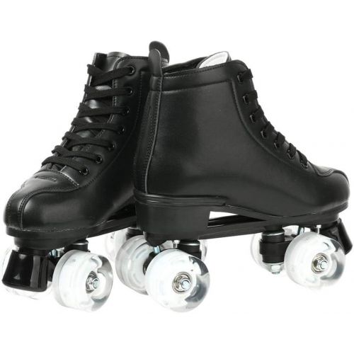  [아마존베스트]Silvertree Womens Roller Skates PU Leather High-top Roller Skates Four-Wheel Roller Skates Shiny Roller Skates for Girls