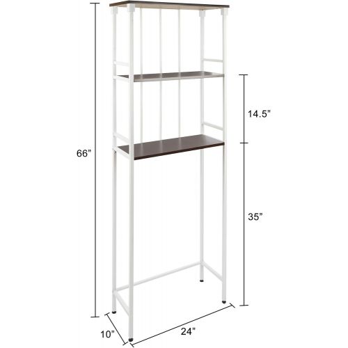  Silverwood Mixed Material Bathroom Collection 3-Tier Spacesaver 3, 66 H, White