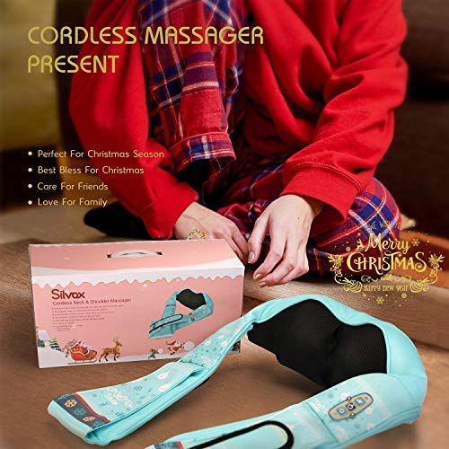  Silvox Cordless Shiatsu Back and Neck Massager with Heat for Mothers Day Gift- Rechargeable Shoulder...