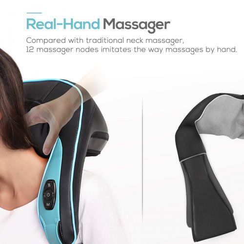  Silvox Cordless Shiatsu Back and Neck Massager with Heat for Mothers Day Gift- Rechargeable Shoulder...