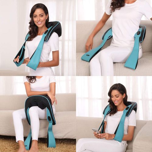  Silvox Cordless Shiatsu Back and Neck Massager with Heat for Mothers Day Gift- Rechargeable Shoulder...