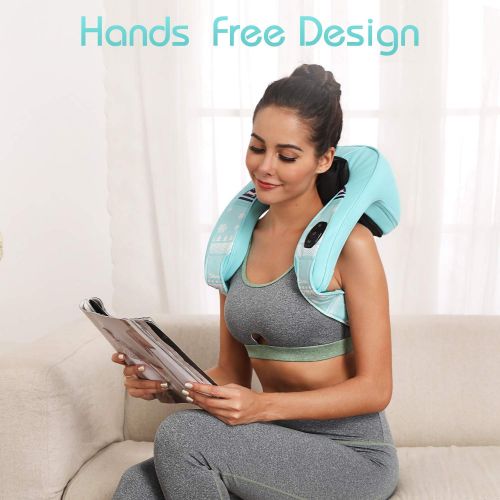  Silvox Cordless Shiatsu Back and Neck Massager with Heat for Mothers Day Gift- Rechargeable Shoulder...