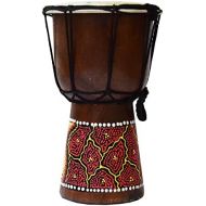 [아마존베스트]Simandra Djembe Drum Bongo Africa Wood Painted Drum Instrument Music Rhythm Percussion Dot Painting (12 cm)