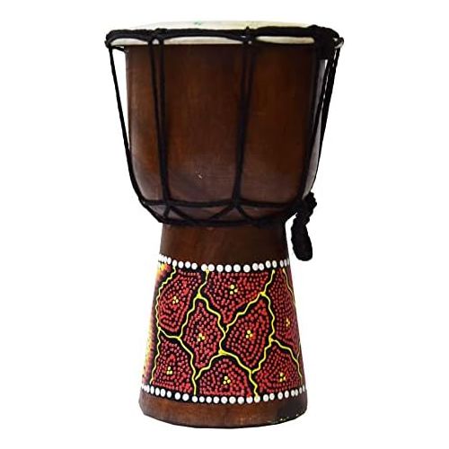  [아마존베스트]Simandra Djembe Drum Bongo Africa Wood Painted Drum Instrument Music Rhythm Percussion Dot Painting (12 cm)