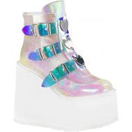 [아마존베스트]Simayixxch Womens Platform Boots Round Toe Thick Wedge Heels Multicolor Motorcycle Boots Buckle Strap Party Ankle Boots