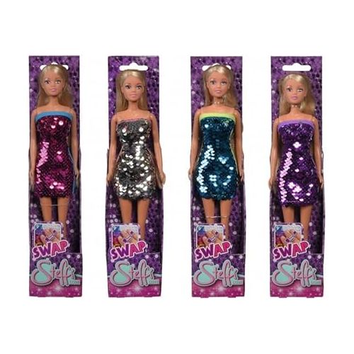  Simba 105733366 - Steffi Love Doll in Cool Sequin Dress, with Swap Effect, Reversible Sequins, 29 cm, from 3 Years