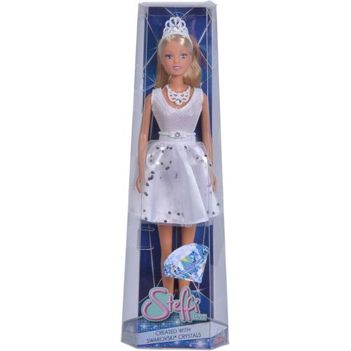  Simba 105733465 Steffi Love Doll in Glitter Dress, Decorated with Swarovski Crystals, Multi-Coloured