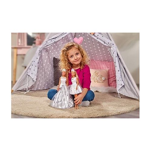  Simba 105733465 Steffi Love Doll in Glitter Dress, Decorated with Swarovski Crystals, Multi-Coloured