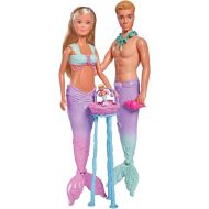 Simba 105733524 Steffi Love Mermaid Family, Doll as Pregnant Mermaid with Kevin as a Merman, with Baby Bed, 29 cm Dress-up Dolls, Toy Dolls, for Children from 3 Years
