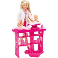 Simba Toys: Steffi Love Baby Doctor Playset, Includes a Baby Scale, Baby Bath and Observation Table, Promotes Pretend Play, For Ages 3 and up,Pink