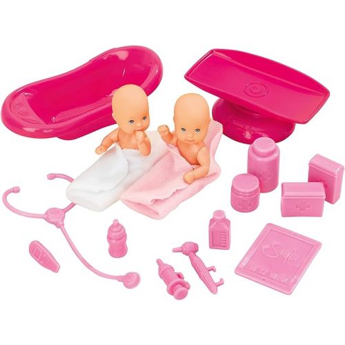  Simba Toys: Steffi Love Baby Doctor Playset, Includes a Baby Scale, Baby Bath and Observation Table, Promotes Pretend Play, For Ages 3 and up,Pink