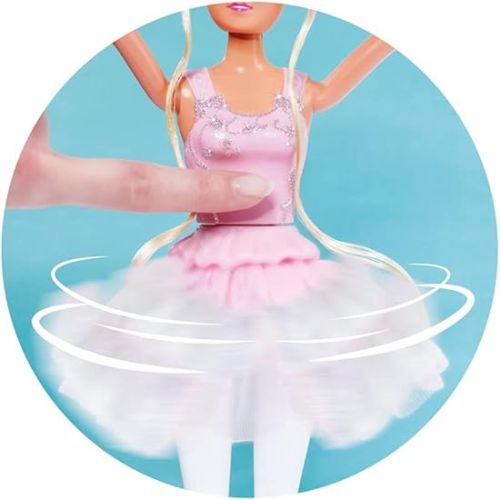  Simba 105733603 Steffi Love Dancing Ballerinas, Steffi Doll as Ballerina with Animal Friend and Rotating Skirt, 29 cm Toy Doll, from 3 Years