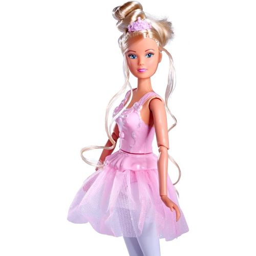  Simba 105733603 Steffi Love Dancing Ballerinas, Steffi Doll as Ballerina with Animal Friend and Rotating Skirt, 29 cm Toy Doll, from 3 Years