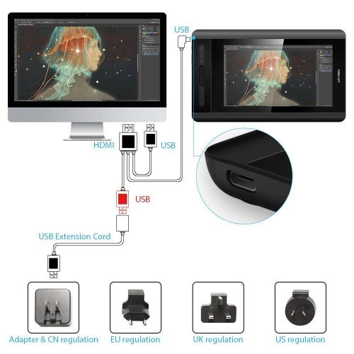  XP-PEN CR Artist12 11.6 Inch FHD Drawing Monitor Pen Display Graphic Monitor with PN06 Battery-Free Pen Multi-Function Pen Holder and Glove 8192 Pressure Sensitivity