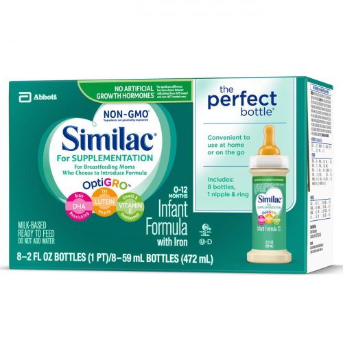  Similac For Supplementation Infant Formula with Iron, Ready-to-Feed Bottles, 2 Ounce, (48 ct)