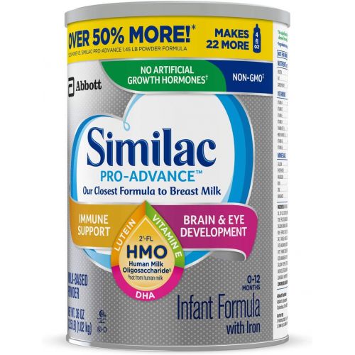  [아마존베스트]Similac Pro-Advance Non-GMO Infant Formula with Iron, with 2’-FL HMO, for Immune Support, Baby...