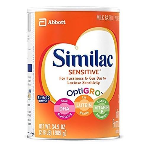  [아마존베스트]Similac Sensitive Infant Formula with Iron, Powder, One Month Supply, 34.9 ounces (Pack of 3)