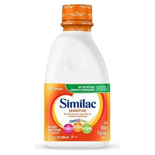  [아마존베스트]Similac Sensitive Infant Formula with Iron, Ready to Feed, 1 qt (Pack of 6) (Pack May Vary)