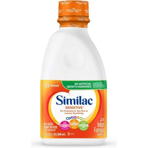  [아마존베스트]Similac Sensitive Infant Formula with Iron, Ready to Feed, 1 qt (Pack of 6) (Pack May Vary)