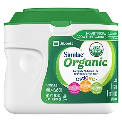  [아마존베스트]Similac Organic Non-GMO Infant Formula, Powder, Baby Formula, 23.2 ounces, 6 Count