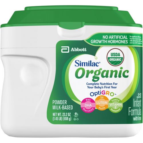  [아마존베스트]Similac Organic Non-GMO Infant Formula, Powder, Baby Formula, 23.2 ounces, 6 Count