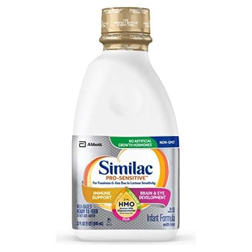  [아마존베스트]Similac Pro-Sensitive Infant Formula with 2-FL Human Milk Oligosaccharide (HMO) for Immune Support, Ready to Feed, 32 fl oz (Pack of 6)