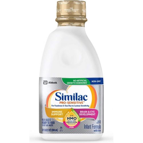  [아마존베스트]Similac Pro-Sensitive Infant Formula with 2-FL Human Milk Oligosaccharide (HMO) for Immune Support, Ready to Feed, 32 fl oz (Pack of 6)