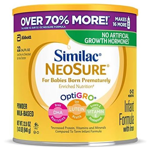  [아마존베스트]Similac NeoSure Infant Formula with Iron, For Babies Born Prematurely, Powder, 22.8 oz (4 Count)