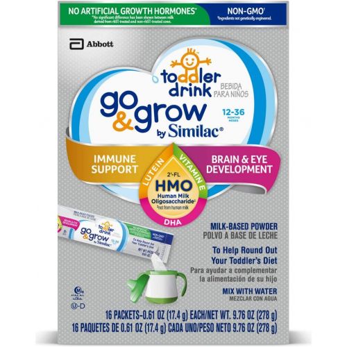  Go & Grow by Similac Toddler Drink, 64 Count, with 2’-FL HMO for Immune Support and 25 Key Nutrients to Help Balance Toddler Nutrition, Non-GMO Milk-Based Powder, Powder Packets