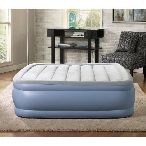 시몬스 Simmons Beautyrest Hi-Loft Inflatable Air Mattress: Raised-Profile Air Bed with External Pump, Queen