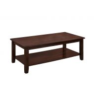 Simmons Upholstery Rectangular Cocktail Table with Shelf, Walnut