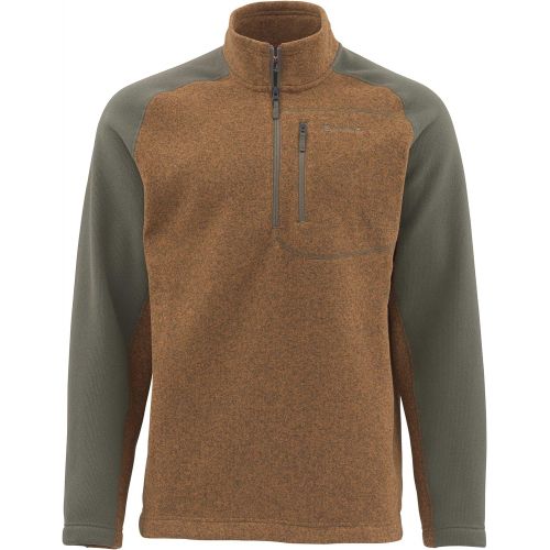 심스 Simms Men’s Rivershed 50 UPF Fleece Sweater, Sun Protection Zipper Jacket