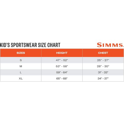 심스 Simms Youth Solar Tech UPF 50 Fishing Shirt, SPF Hoody Shirt